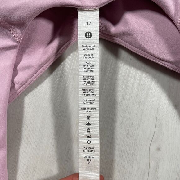 Lululemon Size 12 Align Tank Top Women's Pink Peony Tank Top Running Athletic - Picture 6 of 9